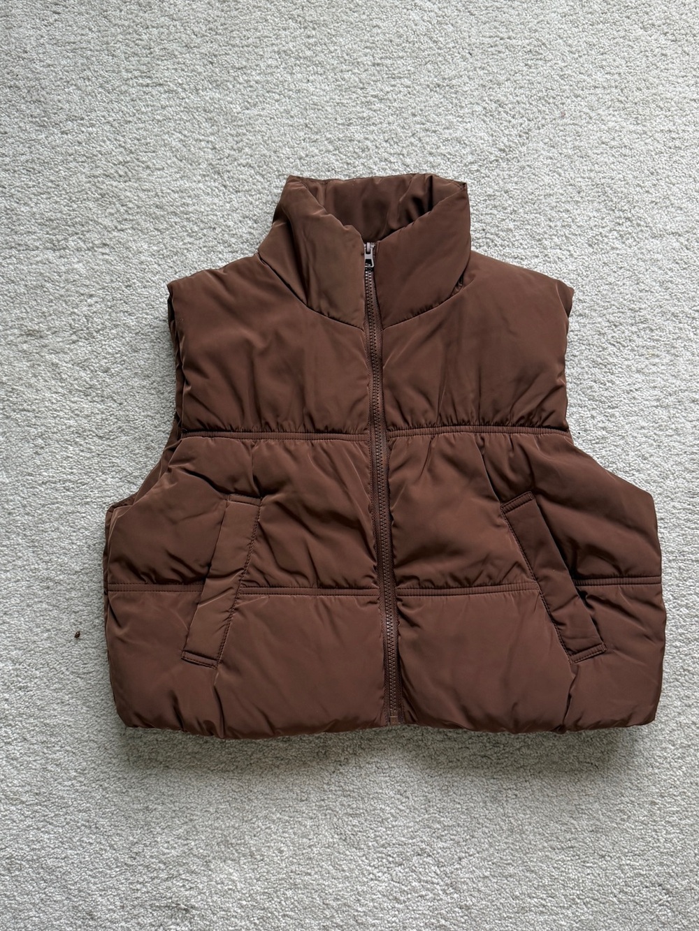 Brown Puffer Vest Jacket